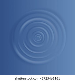 Vista superior del efecto ondulado del agua. Caída cáustica realista o efecto de salpicadura de onda de sonido, círculos concéntricos en charco. Superficie de onda redonda de Vector