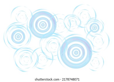 Water ripple on white background blue color top view circle water splash vector illustration