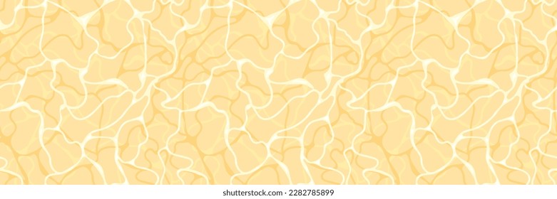 Water ripple sandy beach bottom textured seamless pattern design. Sunlight reflection top view lake, river, ocean, and sea on a sandy floor background