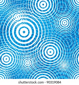 Water Ripple Seamless Pattern, Vector Background.