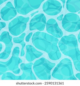 Water ripple surface pool or ocean water with glares sunlight reflections, game texture top view. Beach sea clean and deep water. Vector illustration