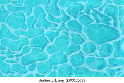 Water ripple surface pool or ocean water with glares sunlight reflections, game texture top view. Beach sea clean and deep water.