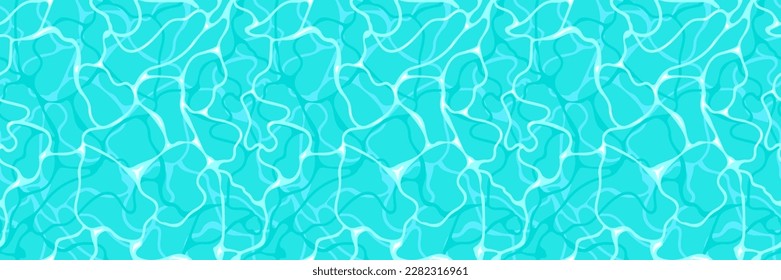 Water ripple top view textured seamless pattern design. Sun light reflection top view swimming pool, ocean, and sea background - Shutterstock ID 2282316961