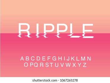 water ripple typography design vector