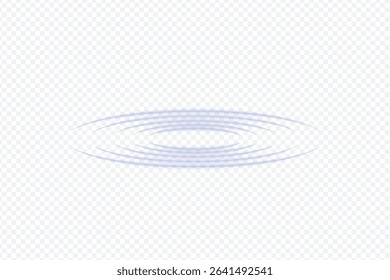 Water Ripple Vector Illustration on Transparent Background for Aquatic Design Elements
