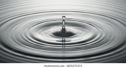Water ripples or water dripping in a pond