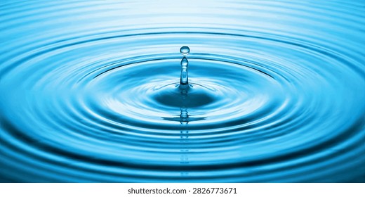Water ripples or water dripping in a pond