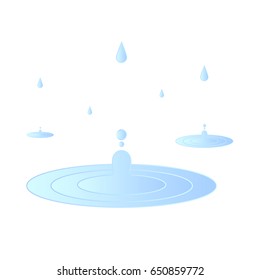 Water Ripples Isolated On White Background. Cut Paper Art. Vector