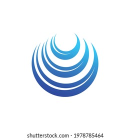 water ripples logo isolated on white background