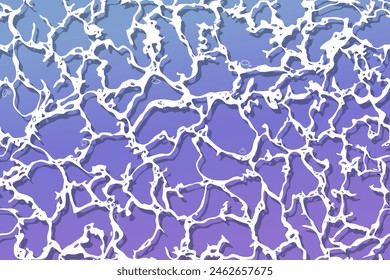 Water ripples, top view, textured seamless pattern. Top view of the pool, ocean and sea background. Vector background