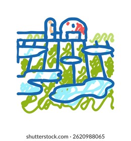 água subindo dentro de casa ícone doodle esboço vetor. água subindo dentro de casa sinal. símbolo isolado ilustração