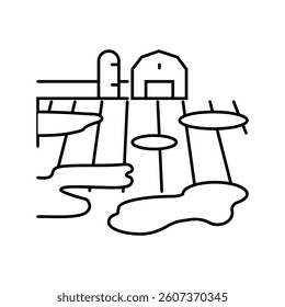 water rising inside home line icon vector. water rising inside home sign. isolated contour symbol black illustration