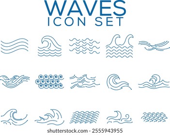 water, river and sea symbol icon set
