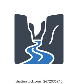 Icono De La Corriente Del Río Del Agua Aislado Sobre Fondo Blanco 
