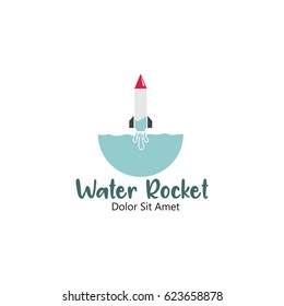 Water Rocket Logo Vector Template