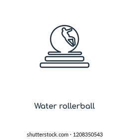 Water rollerball concept line icon. Linear Water rollerball concept outline symbol design. This simple element illustration can be used for web and mobile UI/UX.