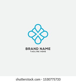 water round logo template icon - vector