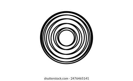 water round wave logo, black isolated silhouette