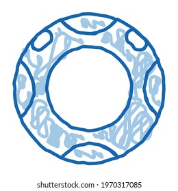 water rubber ring sketch icon vector. Hand drawn blue doodle line art water rubber ring sign. isolated symbol illustration