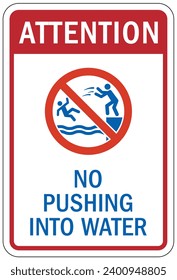 Water safety sign and labels