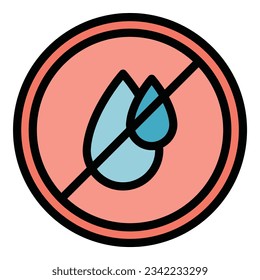 Water save drop icon outline vector. Clean ecology. Care drink color flat