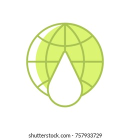 Water save green vector icon