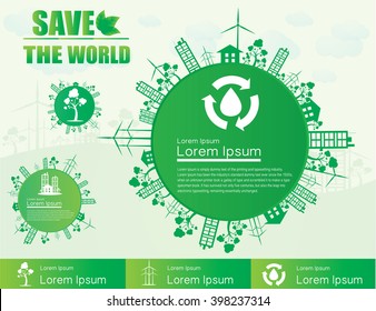 water save the world, concept of infographics. Vector illustration EPS10.