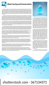 Water Saving and Conservation Template. Filler text and elements