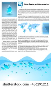 Water Saving and Conservation Template. Filler text and elements