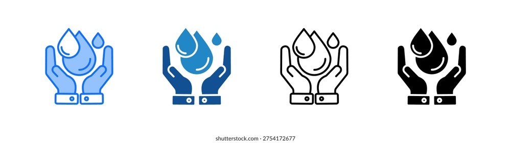 Water Saving Multiple Style Icon Set