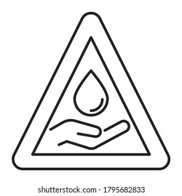 Water scarcity black line icon. Ecological disaster. Isolated vector element. Outline pictogram for web page, mobile app, promo.