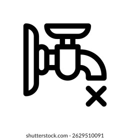 Water scarcity. Editable stroke vector icon.