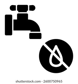 Water scarcity icon solid style transparent