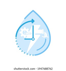 Water scarcity, pollution, and water mismanagement are current promblems leading to future challenge. Vector illustration outline flat design style.