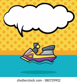 Water scooter doodle, speech bubble