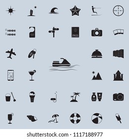 water scooter icon. Detailed set of summer pleasure icons. Premium quality graphic design sign. One of the collection icons for websites, web design, mobile app on colored background