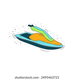 water scooter, water scooter icon or logo in vector, background. Water sports