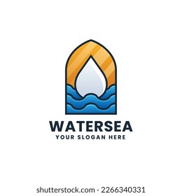 Water Sea Logo Illustration Icon Badge