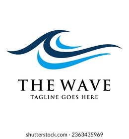 Water sea wave logo design template vector illustration