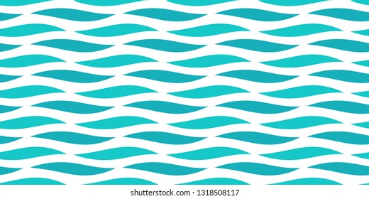 Water sea waves seamless pattern. Vector illustration.
