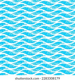 Water seamless pattern. Wawe background ornament. Sea and ocean water texture.