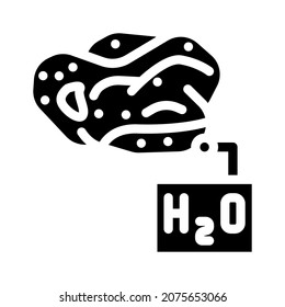 water search glyph icon vector. water search sign. isolated contour symbol black illustration