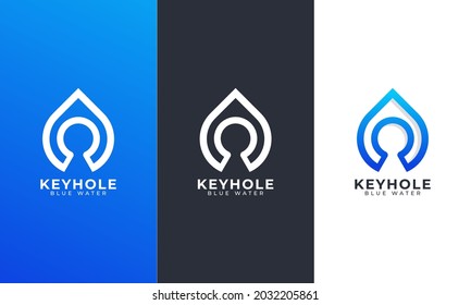 Elemento de plantilla de diseño del icono de bloqueo de seguridad de agua