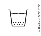 Water sedimentation, linear style icon. sedimentation process in water treatment. Editable stroke width.