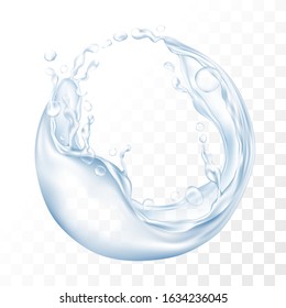 Water semicircle. Vector realistic object. 3D symbol