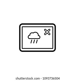 Water Sensitive Electronic Device Sign. Mobile Phone or Tab with Cloud and Rain Symbol. Vector Illustration Icon.