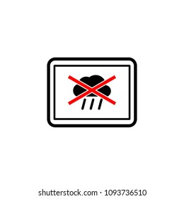 Water Sensitive Electronic Device Sign. Mobile Phone or Tab with Cloud and Rain Symbol. Vector Illustration Icon.