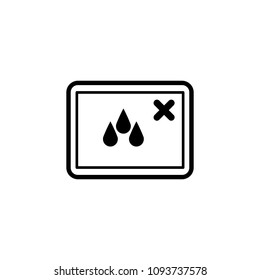 Water Sensitive Electronic Device Sign. Mobile Phone or Tab with Water Drop Symbol. Vector Illustration Icon.