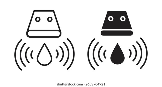 Water sensor icon design element. Editable stroke. Vector