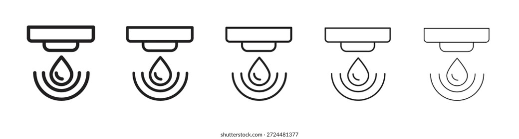 Diseño de icono de sensor de agua en estilo de trazo editable delgado para trabajo gráfico